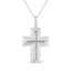 Collar de Pendiente de Cruz con Diamantes en Acero Inoxidable .925