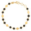 Pulsera de Cadena Geométrica de Ónix en Oro Amarillo de 14k