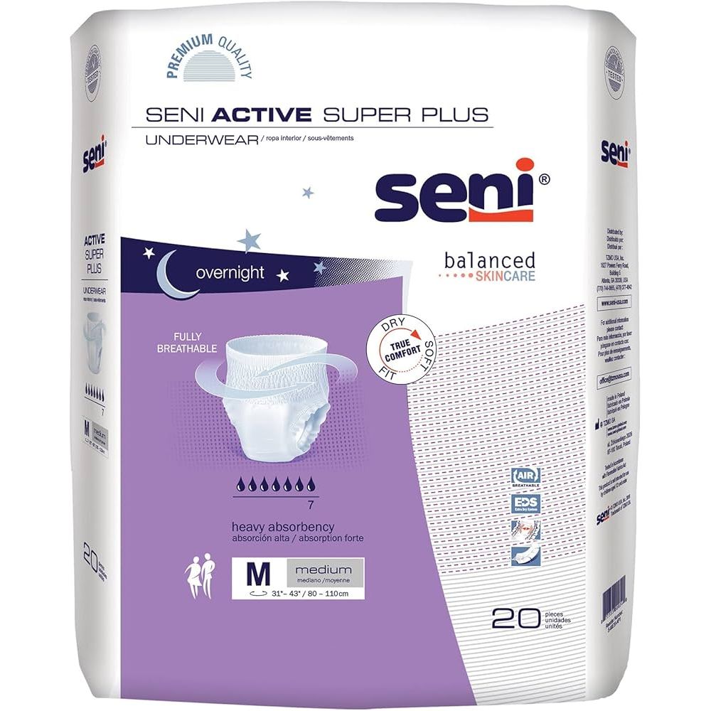 Seni Active Super Plus Protective Underwear, Small (88 Count)