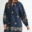 Embroidered Long Sleeve Peasant Mini Dress for Women