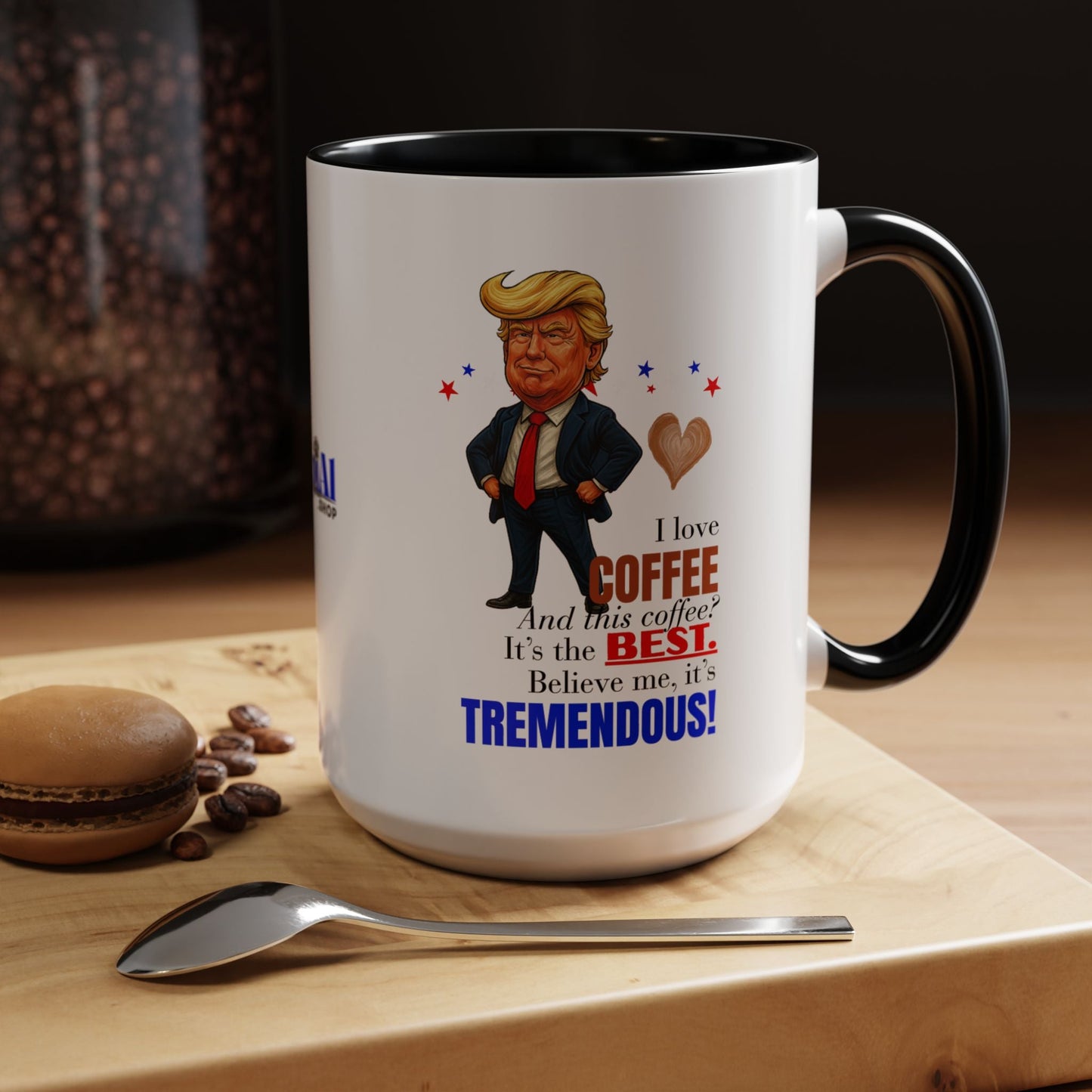Taza de café de acento vibrante