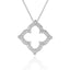 14k White Gold Diamond Cut-out Flower Pendant