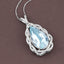 Pendentif en or blanc 14K avec aquamarine de 11,90 carats et diamants