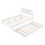 Lit plateforme de taille complète avec trundle ajustable - Blanc