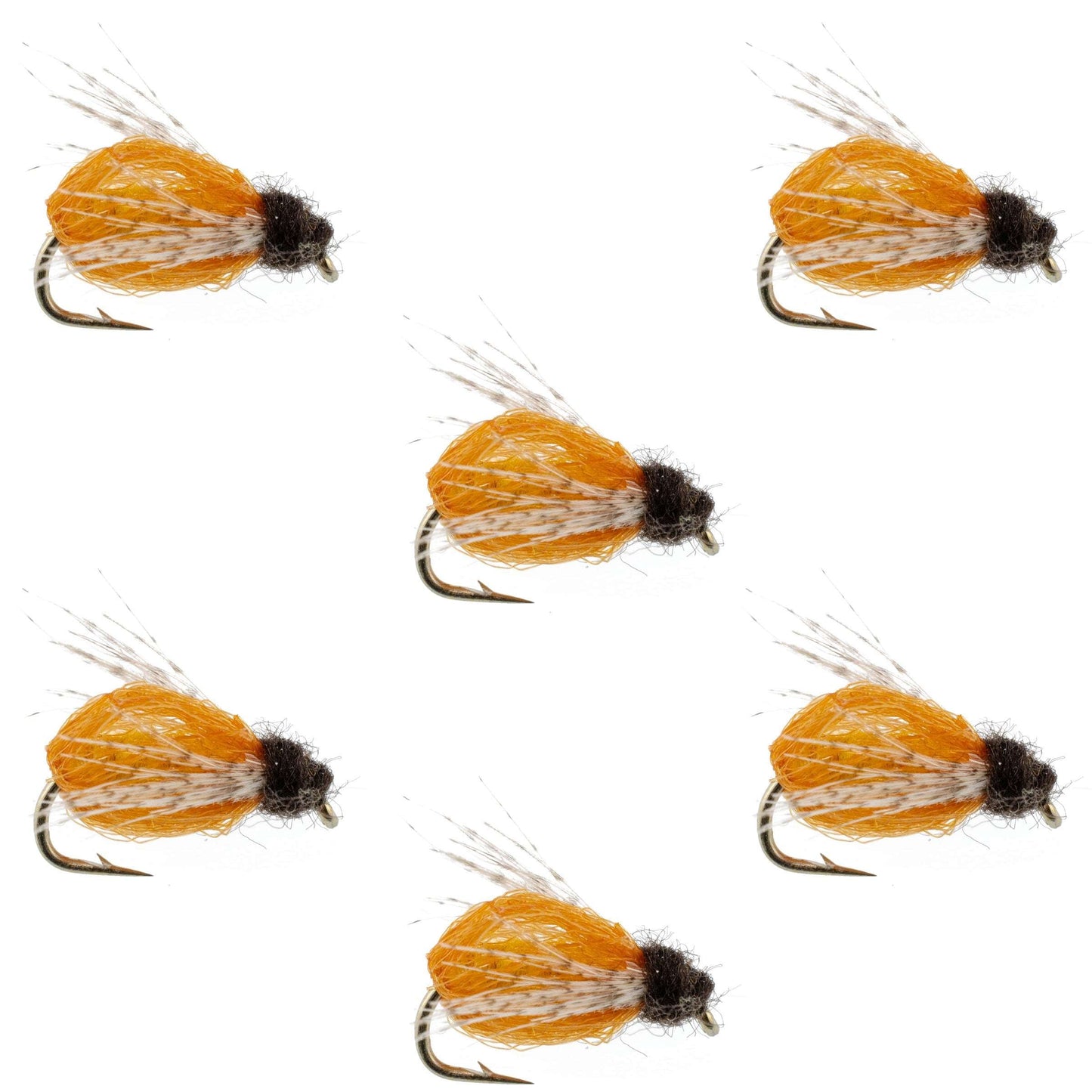 LaFontaine Amber Deep Sparkle Caddis Pupa - Mouches de taille 18 (Paquet de 6)