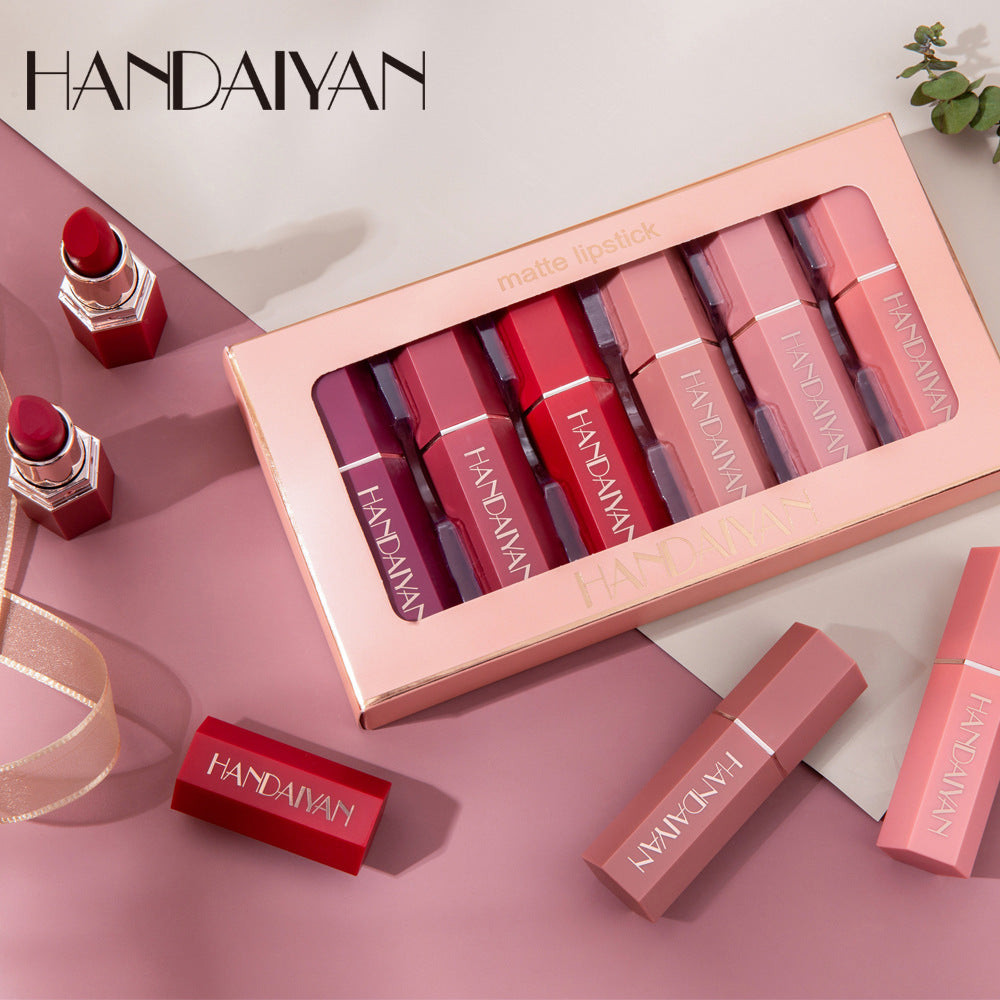 HANDAIYAN Coffret de Rouge à Lèvres Mat - 6 Teintes Premium
