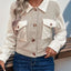 Chaqueta de Manga Larga con Botones de Houndstooth para Mujer