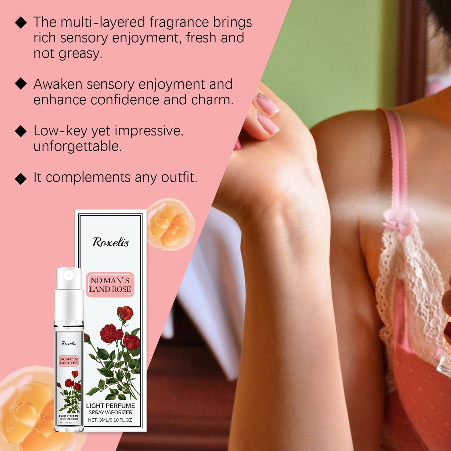 No Man's Land Rose Perfume Spray Fresh Fragrance Fragrance Charm Lasting Fragrance Light Elegant Perfume Spray - Korvel