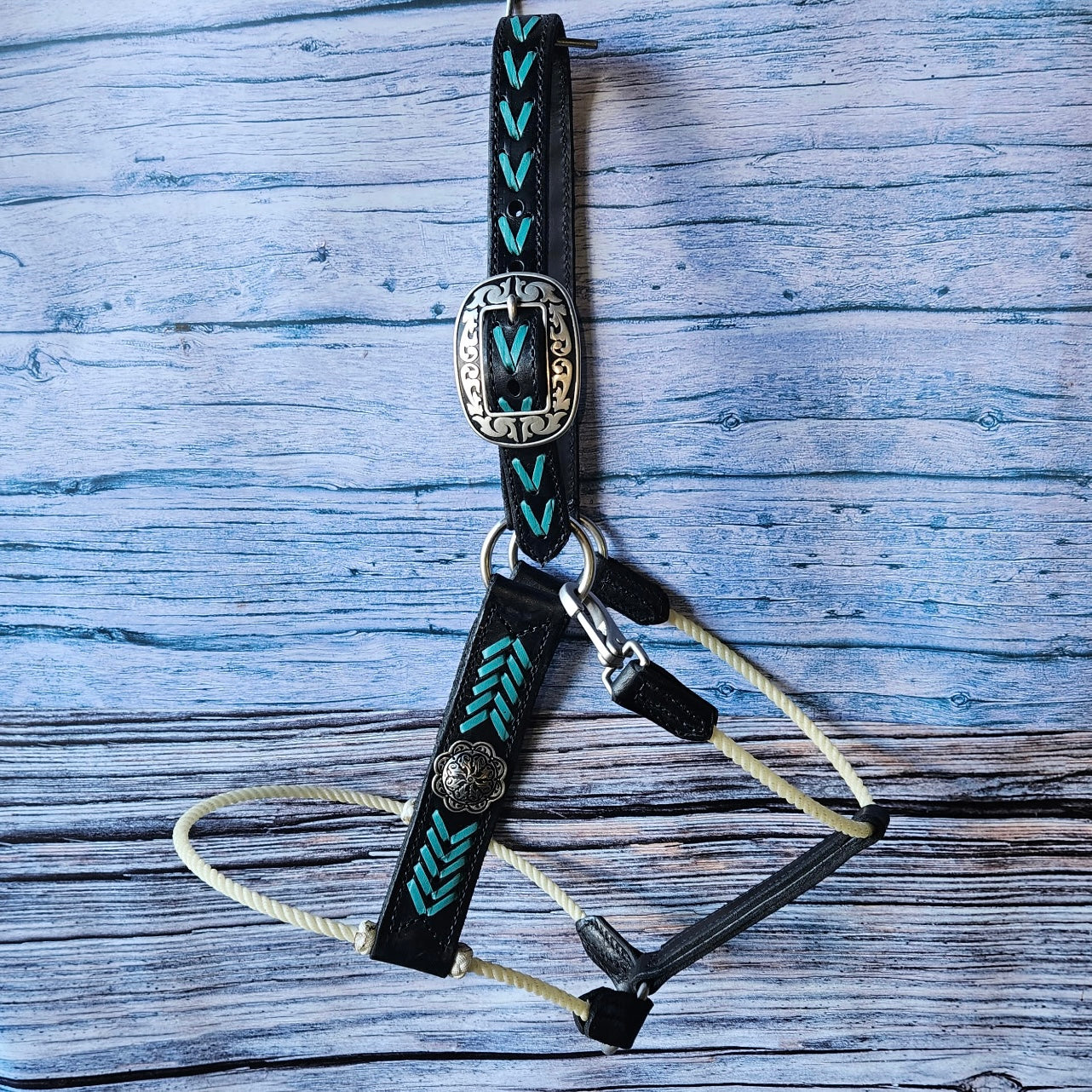 Deluxe Leather Rope Nose Halter with Tassels - Korvel