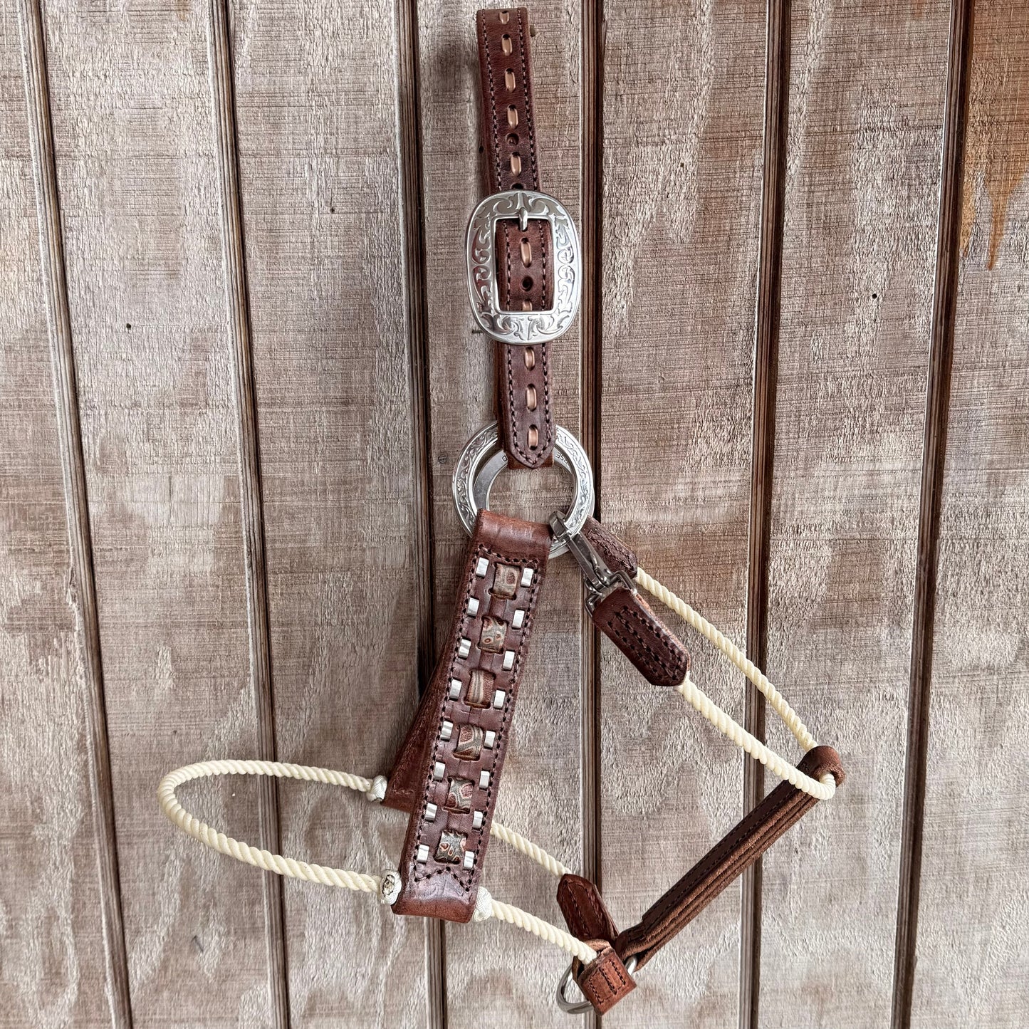 Deluxe Leather Rope Nose Halter with Tassels - Korvel