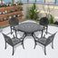 (Cushions In Random Colors)5-Piece Set Of Cast Aluminum Patio Furniture With Cushions - Korvel