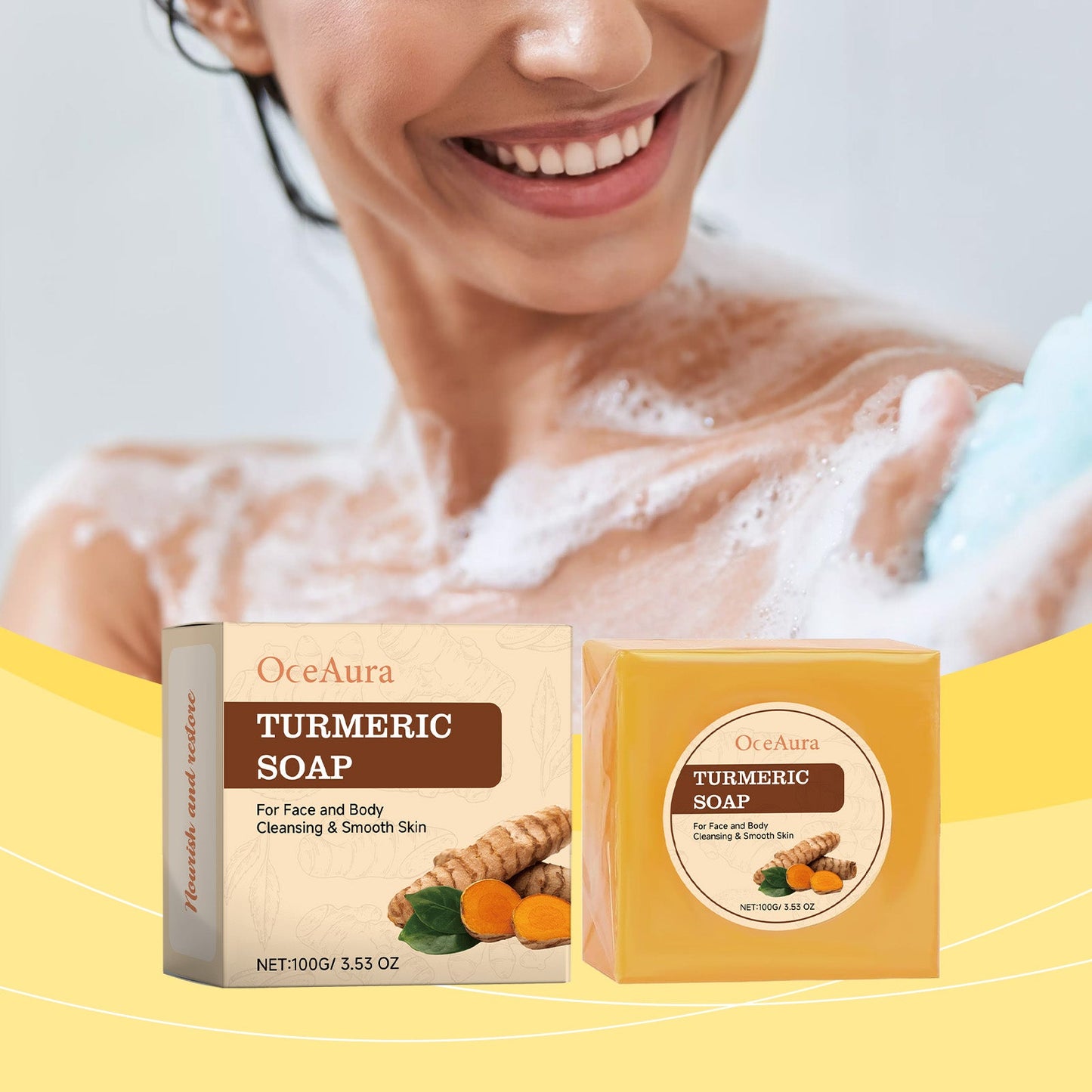 Turmeric Bath Soap Gently Cleans And Moisturizes The Skin And Body With A Clean And Refreshing Bath Soap - Korvel