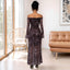 One-Shoulder Long Sleeve Mesh Leopard Print Dress for Women - Korvel