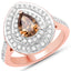 1.64 Carat Chocolate Brown & White Diamond 18K Rose Gold Engagement Ring