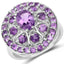 Bague florale en améthyste véritable de 2,67 carats en argent sterling