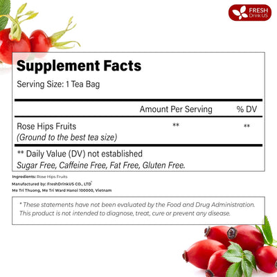 Premium Rosehip Tea Bags - 100% Natural & Pure