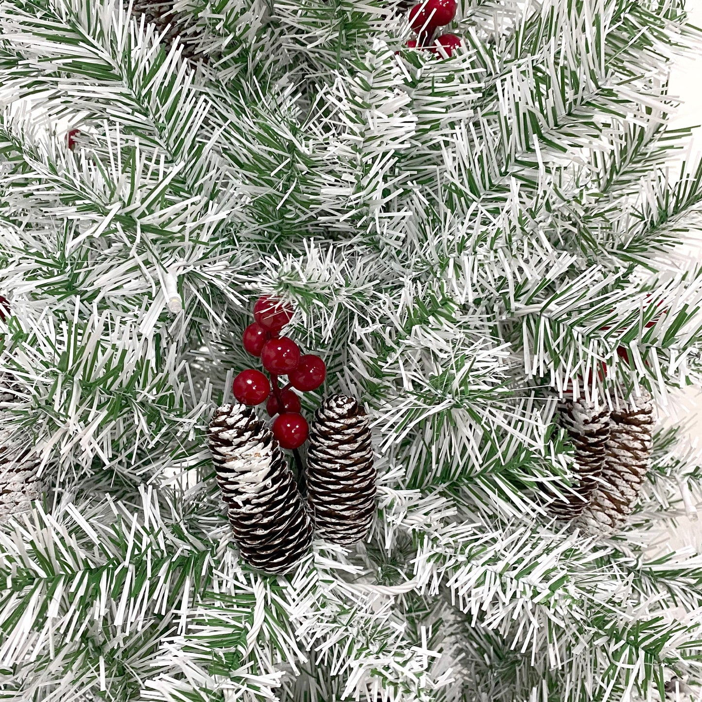 Pre-lit Xmas Tree Artificial Christmas 4-Piece Set,Garland, Wreath and Set of 2 Entrance Trees X-mas - Korvel