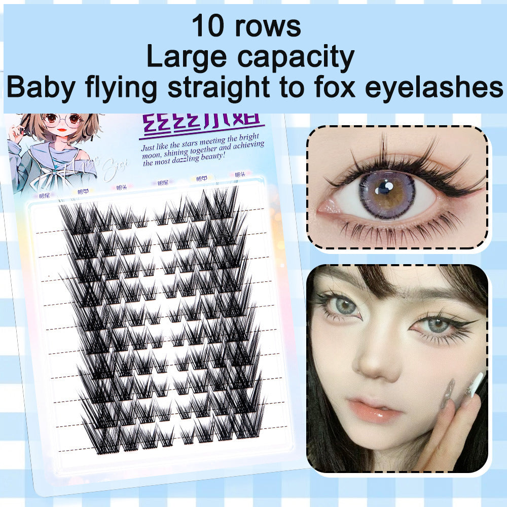 Sunflower Comics Pure Desire Eyelash Simulation Natural Thickening Large Segmented Trilogy False Eyelash Laziness - Korvel