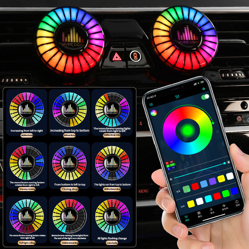 Désodorisant d'Aromathérapie pour Voiture Premium avec Lumière d'Ambiance
