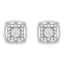 Boucles d'oreilles en argent sterling 925 avec diamants ronds en double halo