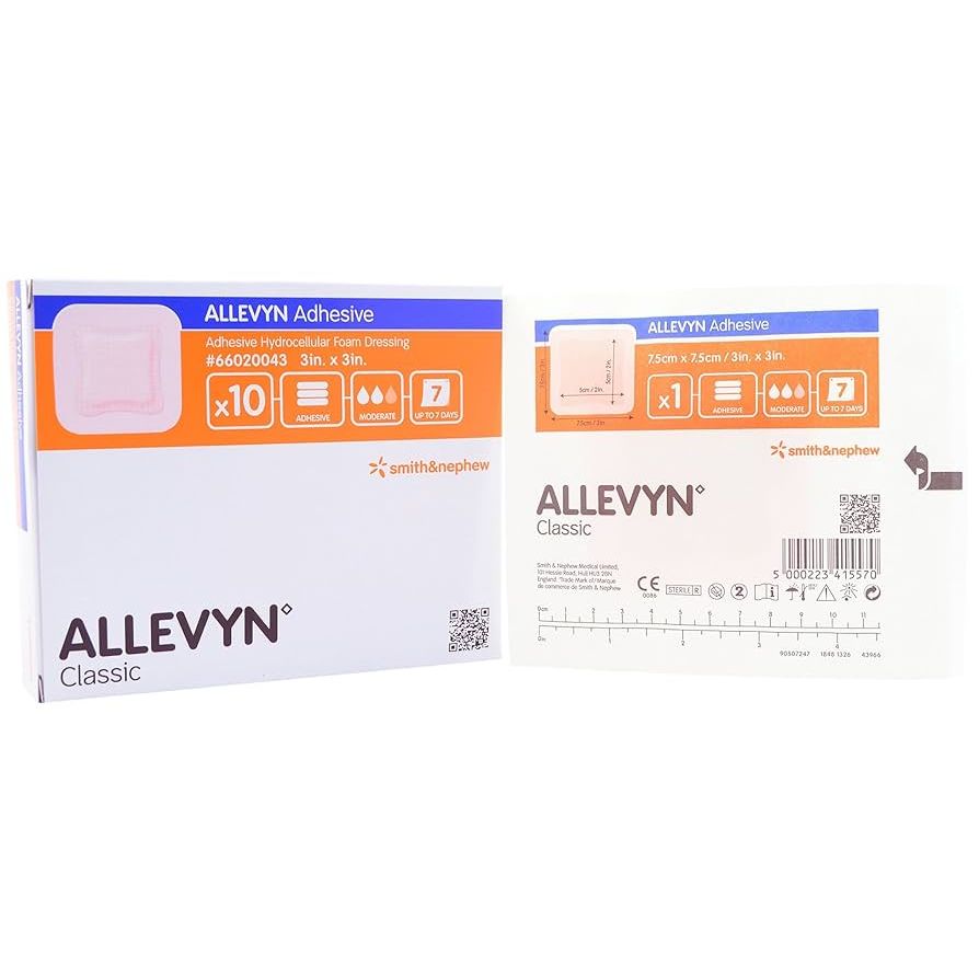 Smith & Nephew Allevyn Adhesive Dressing, 3" x 3", 10 Count
