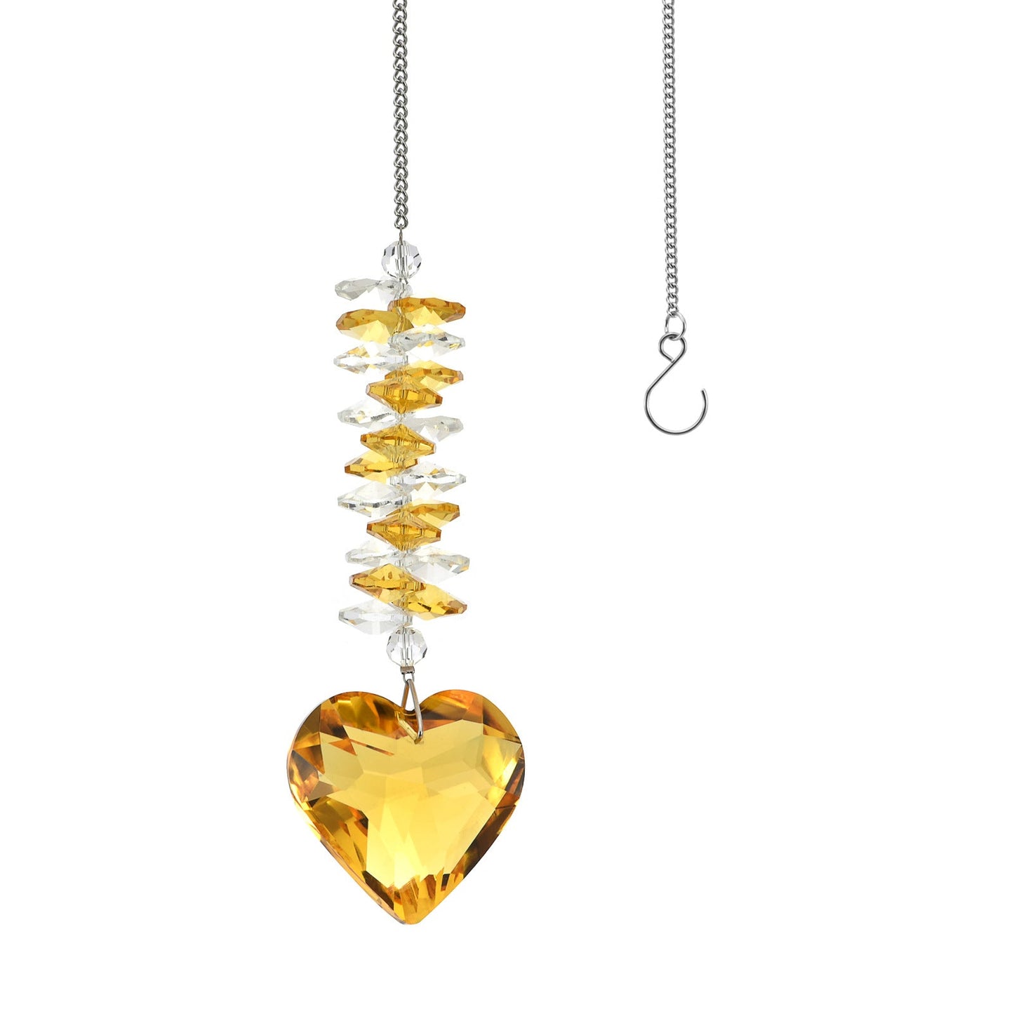 Crystal sun catcher pendant wholesale peach heart love prism living room garden decoration hanging sunshine - Korvel