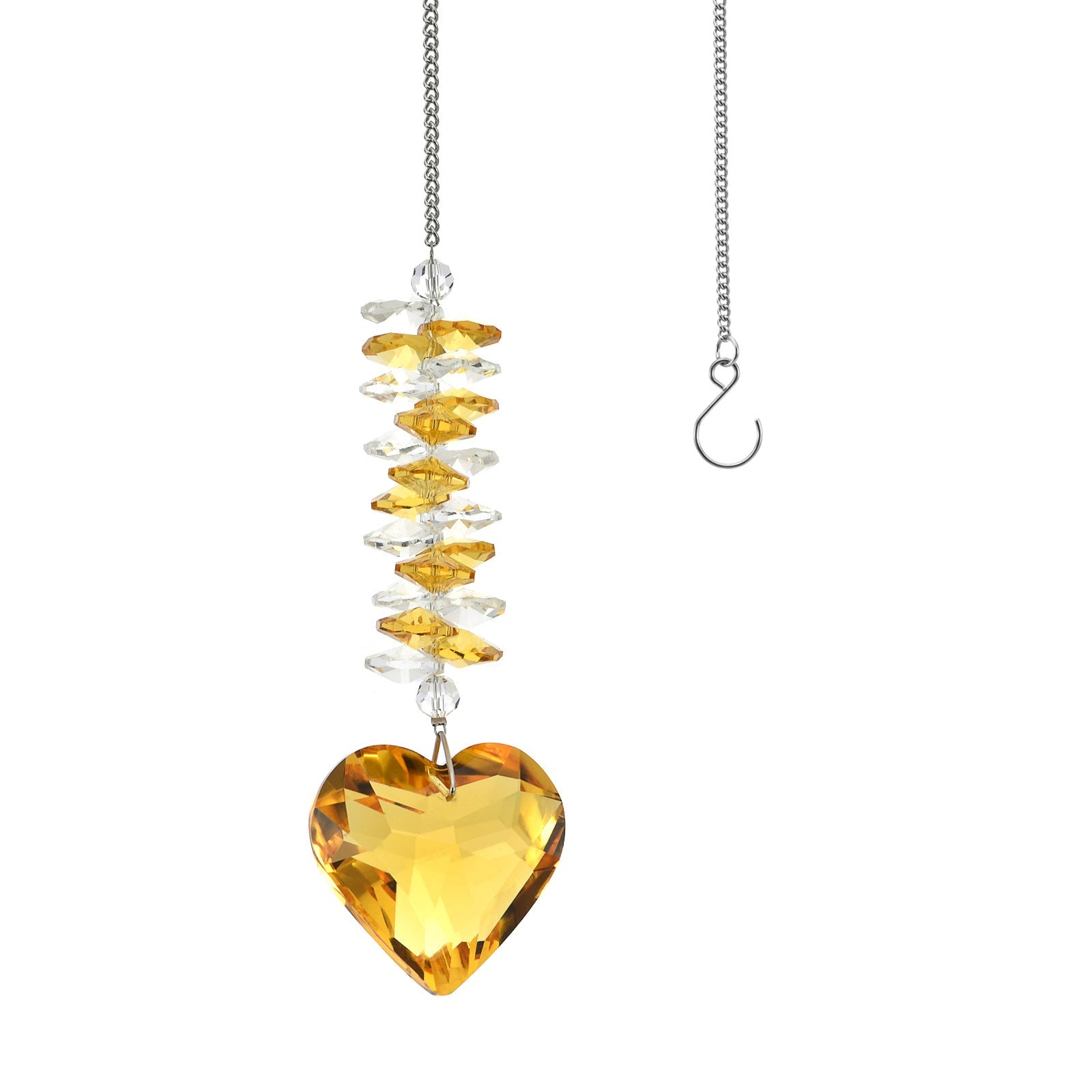 Crystal sun catcher pendant wholesale peach heart love prism living room garden decoration hanging sunshine - Korvel