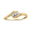 Bague de contournement en diamant trois pierres en argent sterling plaqué or jaune 10K - Taille 6