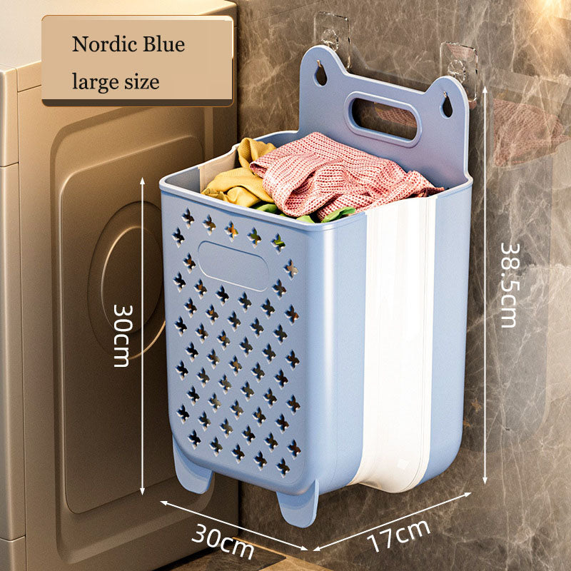 Dirty clothes basket, storage basket, foldable household wall hanging, dirty clothes bucket, laundry basket, shower, bathroom, a - Korvel
