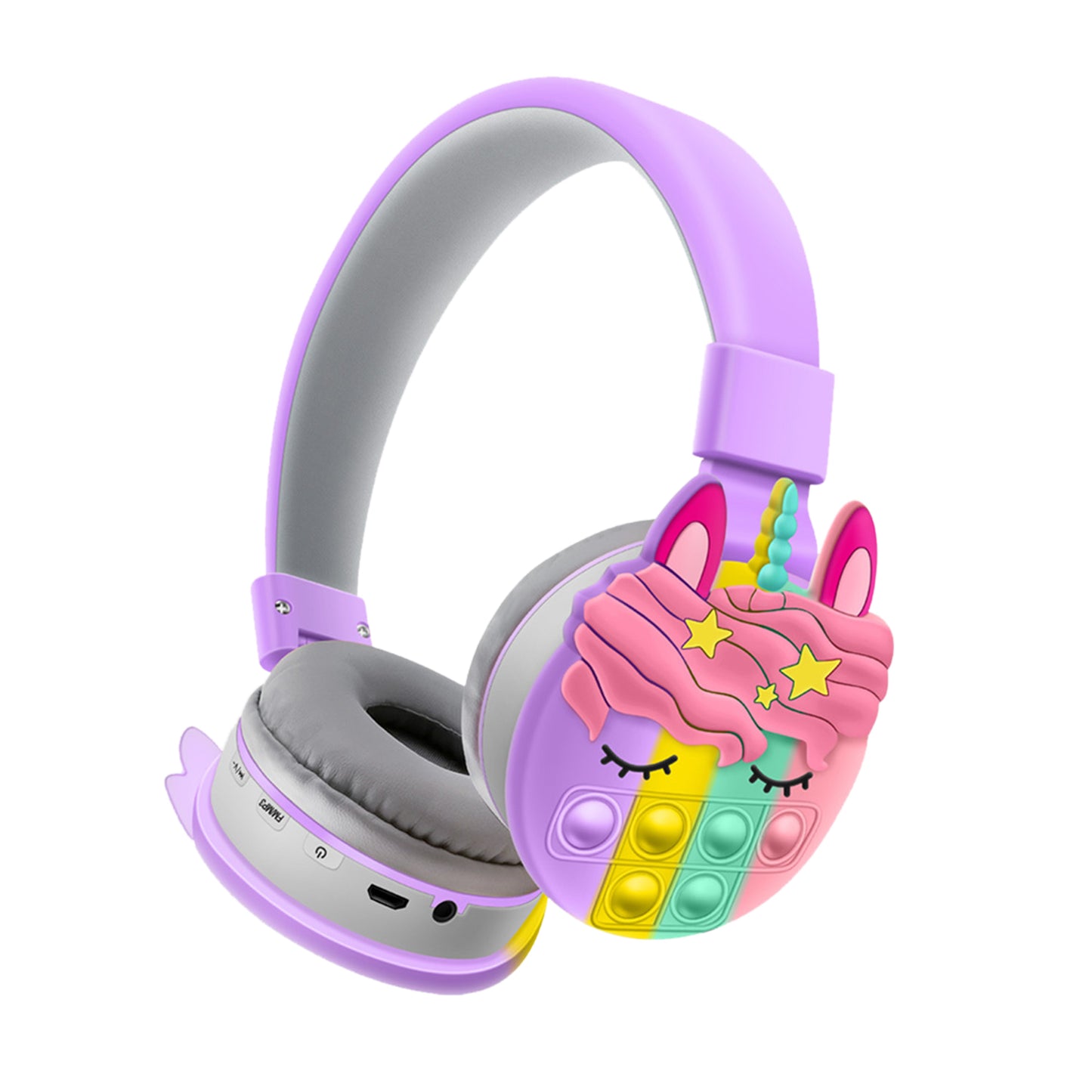 New Net Celebrity Head-Mounted Unicorn Cartoon Decompression Earmuffs Rainbow Bluetooth Stereo Headset Long Battery Life - Korvel