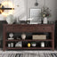 Retro Design Console Table with Two Open Shelves, Pine Solid Wood Frame and Legs for Living Room (Espresso) - Korvel