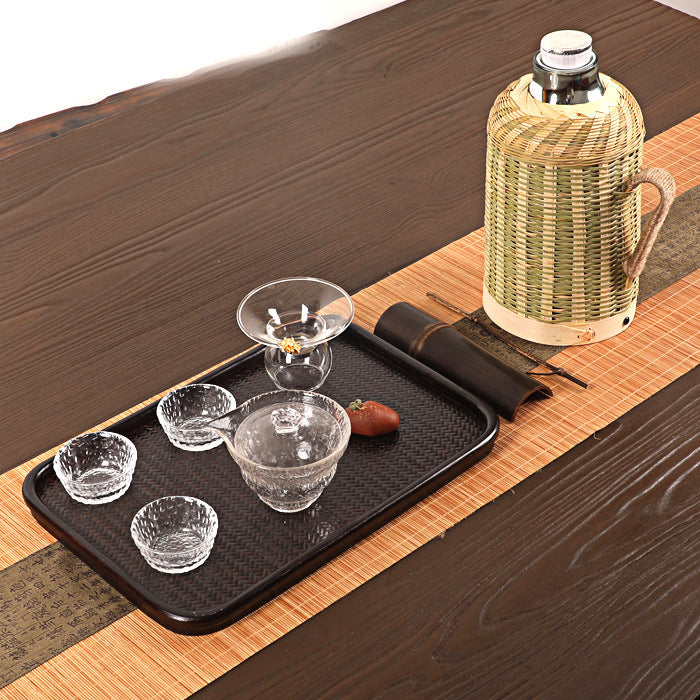 Bouteille d'eau chaude tissée en bambou