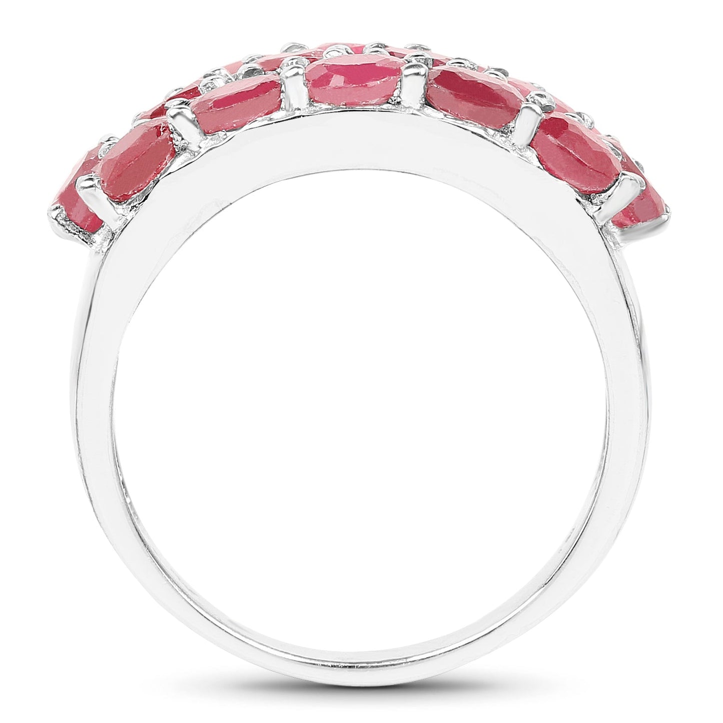 Anillo de Compromiso de Rubí Genuino de 3.52 Quilates en Plata Esterlina .925