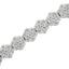Pulsera de eslabones en flor con diamantes de plata esterlina .925 - 7.25"