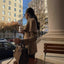 British-Style Patchwork Cinched Cloak Trench Coat for Women
