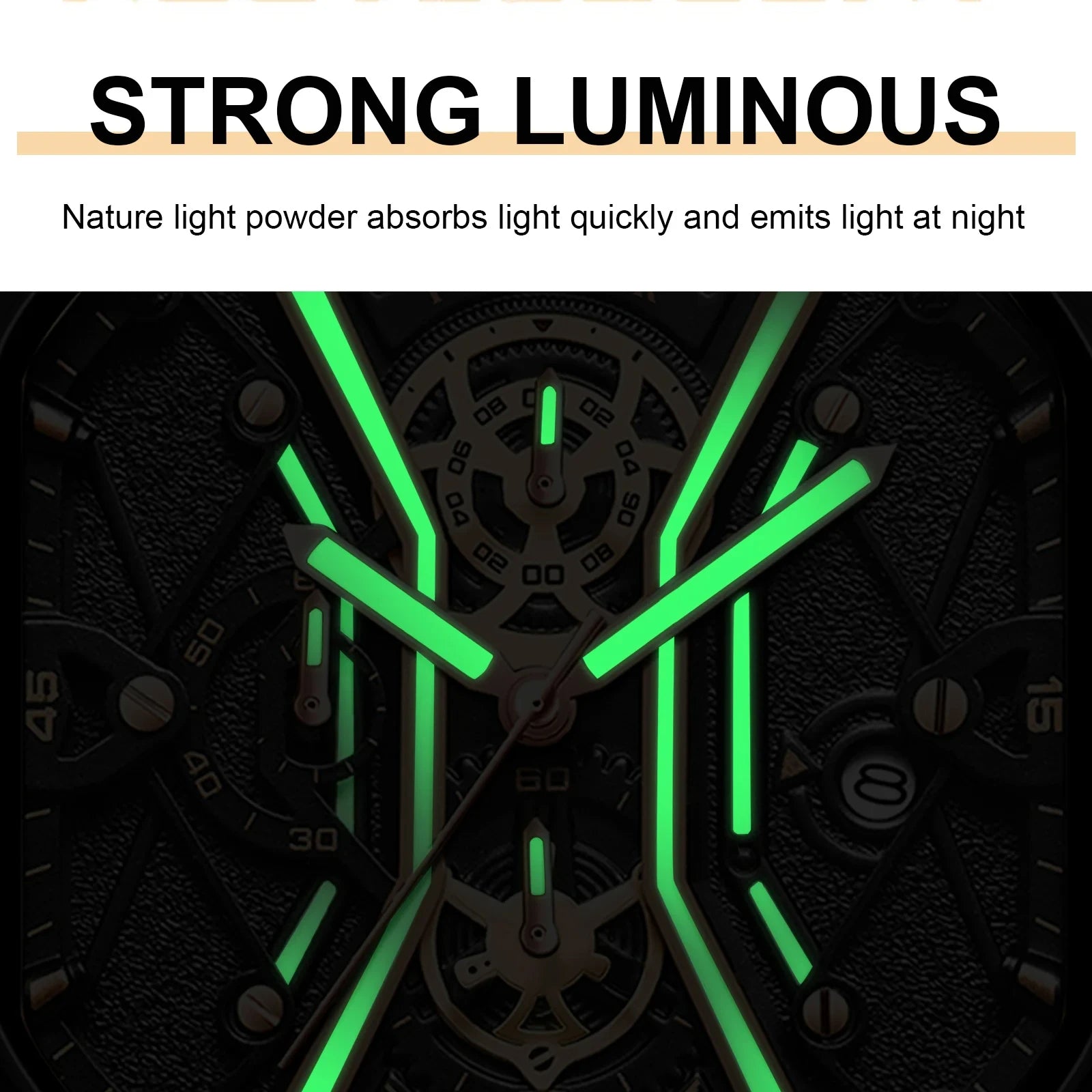 POEDAGAR Fashion Men Luxury Wristwatches Chronograph Luminous Waterproof Date Man Watch Square Dial Leather Quartz Men's Watches - Korvel