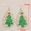 PU Leather Christmas Tree Earrings - Korvel