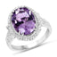 5.55 Carat Amethyst & White Topaz Sterling Silver Ring