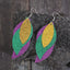 PU Leather Leaf Dangle Earrings - Korvel