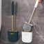 Luxury Toilet Brush Wall Mounted Holder Silicone Flat Head Cleaning Brush Corner Gap Cleaner - Korvel