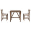 TOPMAX 3-Piece Wood Counter Height Drop Leaf Dining Table Set with 2 Upholstered Dining Chairs for Small Place, Brown - Korvel