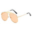 Metal Frame Pilot Sunglasses For Women Double Bridge Champagne Sun Glasses Woman Luxury Square Clear Oversize Shades - Korvel