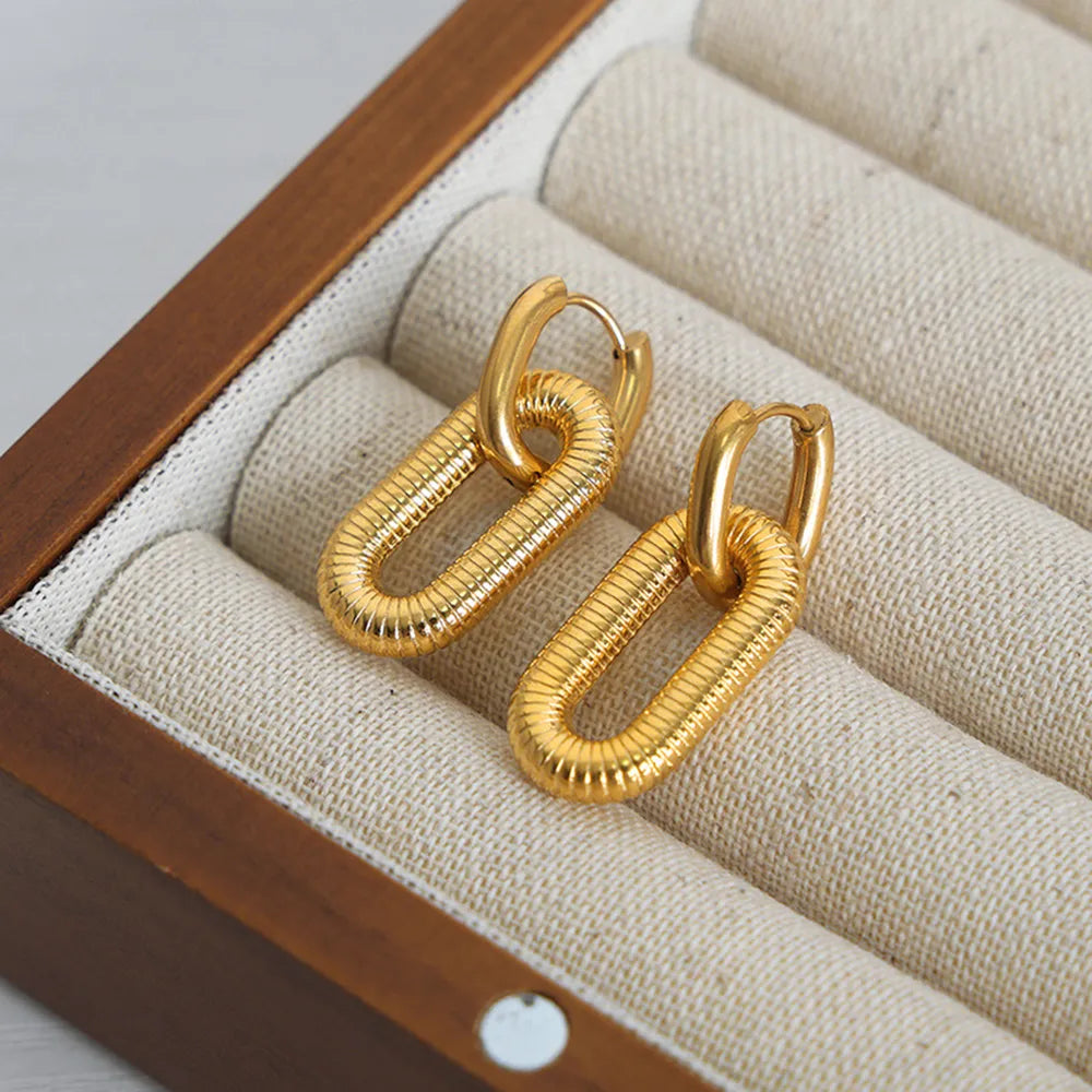Pendientes Colgantes de Acero de Titanio Elegantes