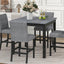 TOPMAX 5-piece cabinet dining table set, wooden square dining table and chairs, and 4 soft cushioned high back chairs in black - Korvel