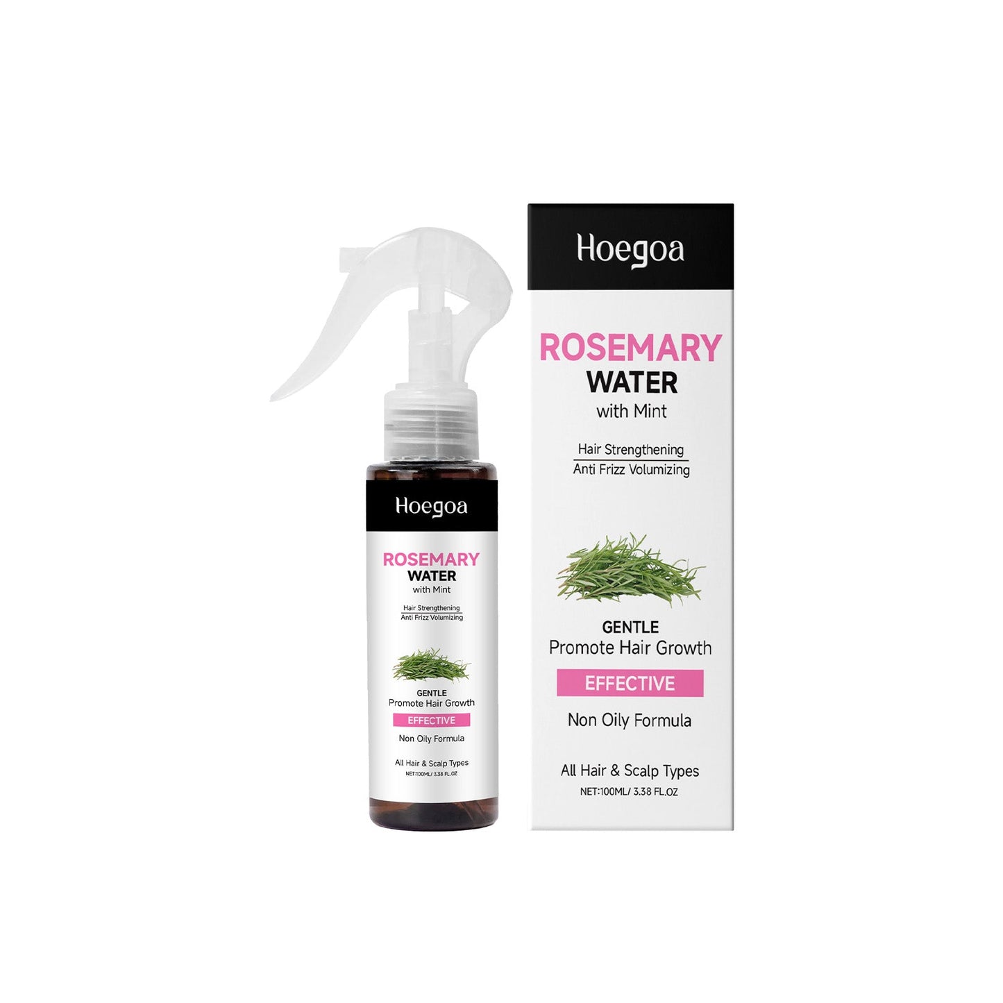 Spray para el Cuidado del Cabello de Romero y Menta para Cabello Nutrido y Suave