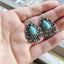 Artificial Turquoise Alloy Teardrop Dangle Earrings - Korvel