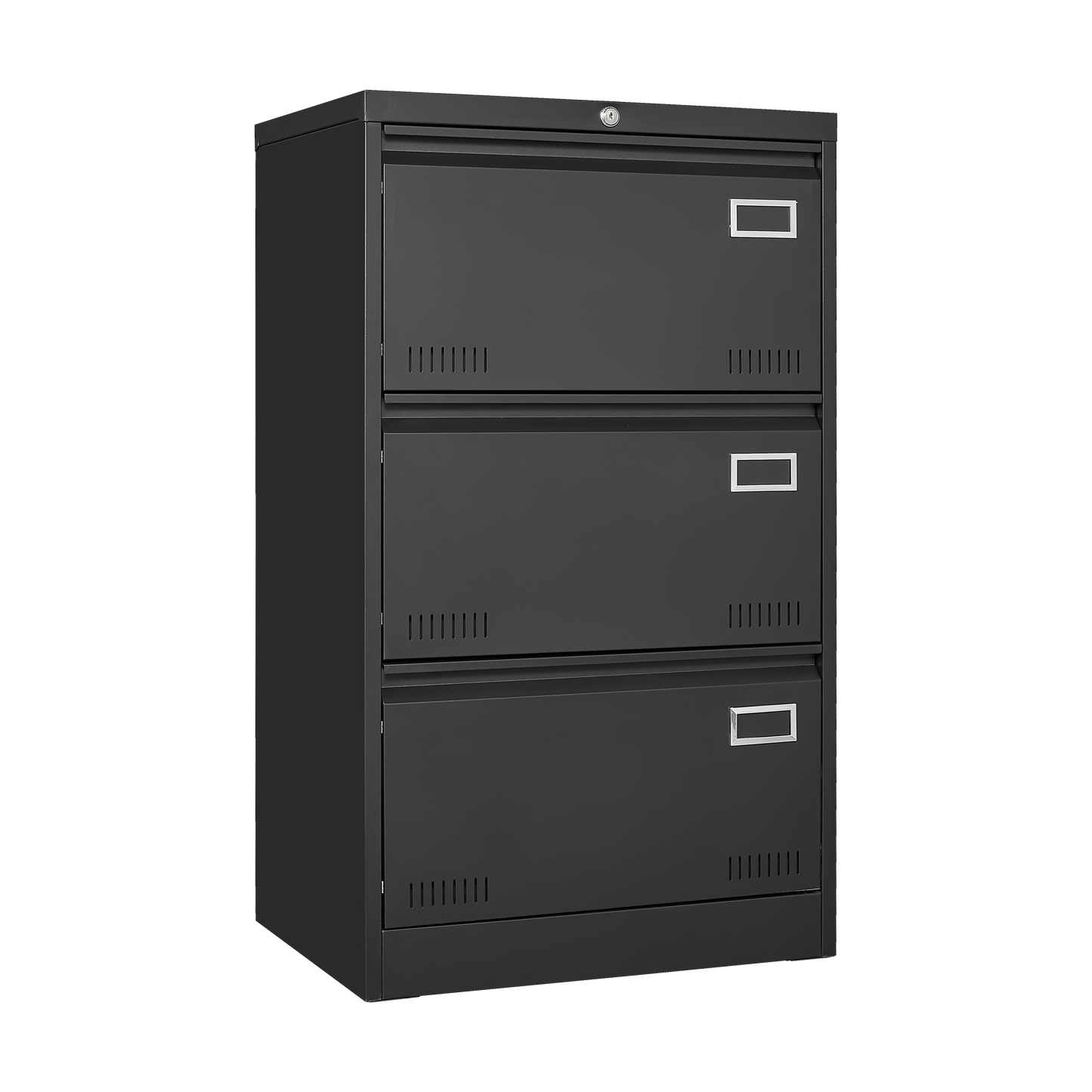 Filing Cabinet Lateral File Cabinet 3 Drawer Blcak Locking Metal File Cabinets Three Drawer - Korvel