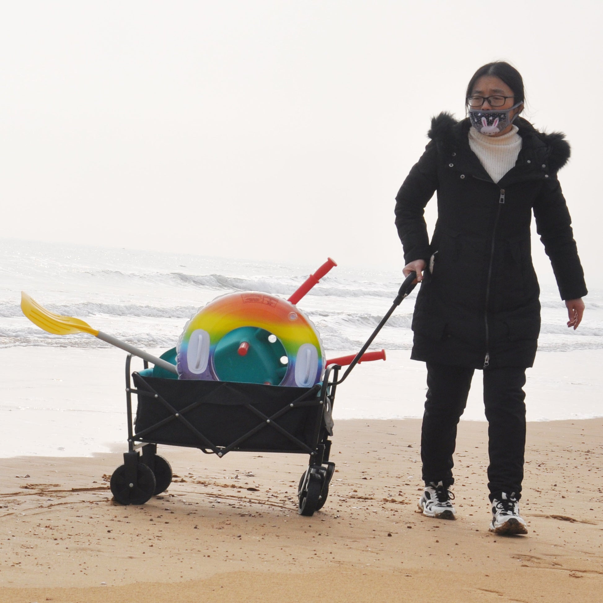 Folding Wagon Garden Shopping Beach Cart - Korvel