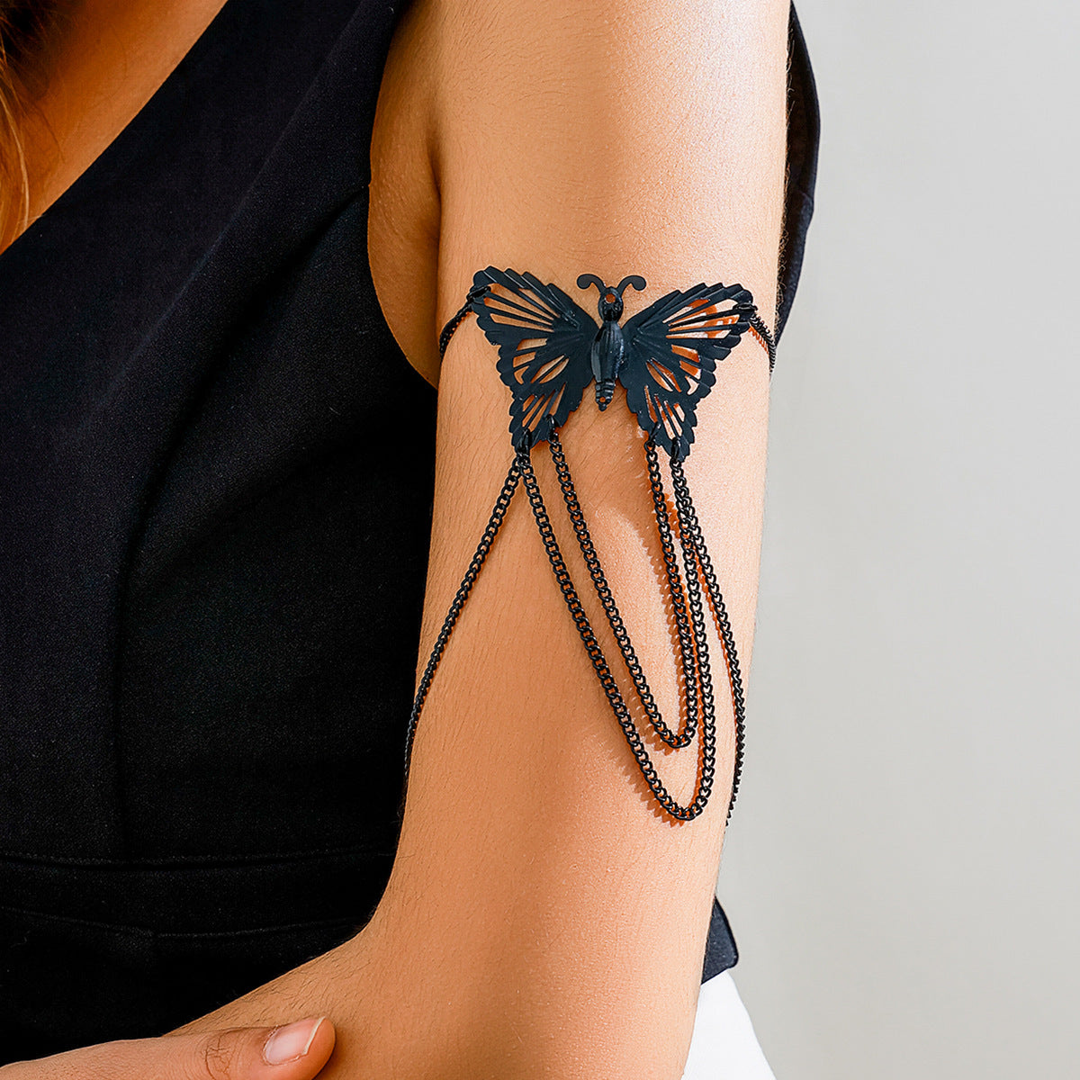 Metal Wind Su Chain, Punk Arm Ring, Exaggerated Women's Open Butterfly Arm Bracelet - Korvel