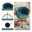 Accent Chair Makeup Chair with Hand Woven Backrest, Modern 360° Swivel Home Office Desk Chair for Study (GREEN) - Korvel